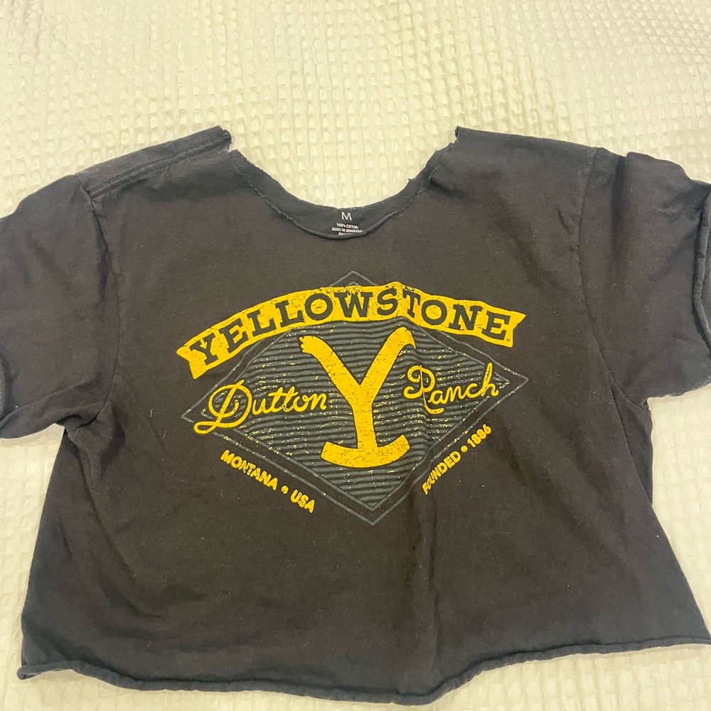 Yellowstone Dutton Ranch Black Crop Top